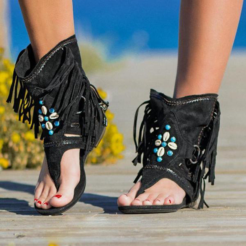 Sandales romaines perlées pour femmes