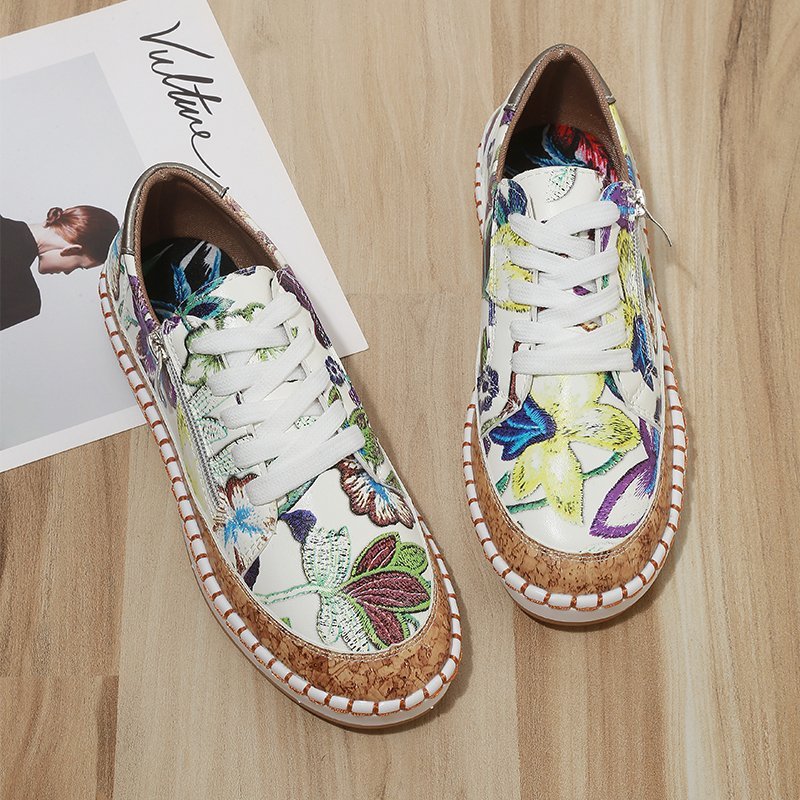 Chaussures à lacets imprimées couleur grande taille tendance