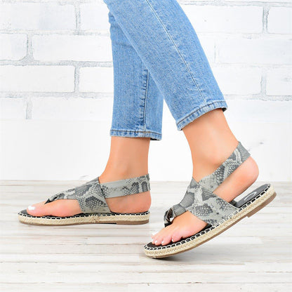 Sandales d'Été Plates – Motif Serpent Chic et Tendance