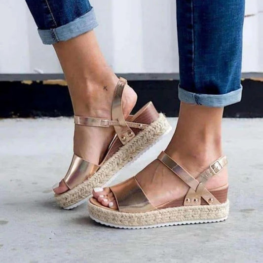 Sandales ouvertes pour femme à bout en forme de bouche de poisson