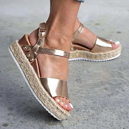 Sandales ouvertes pour femme à bout en forme de bouche de poisson