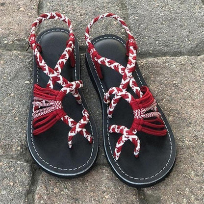 Sandales nouées bicolores
