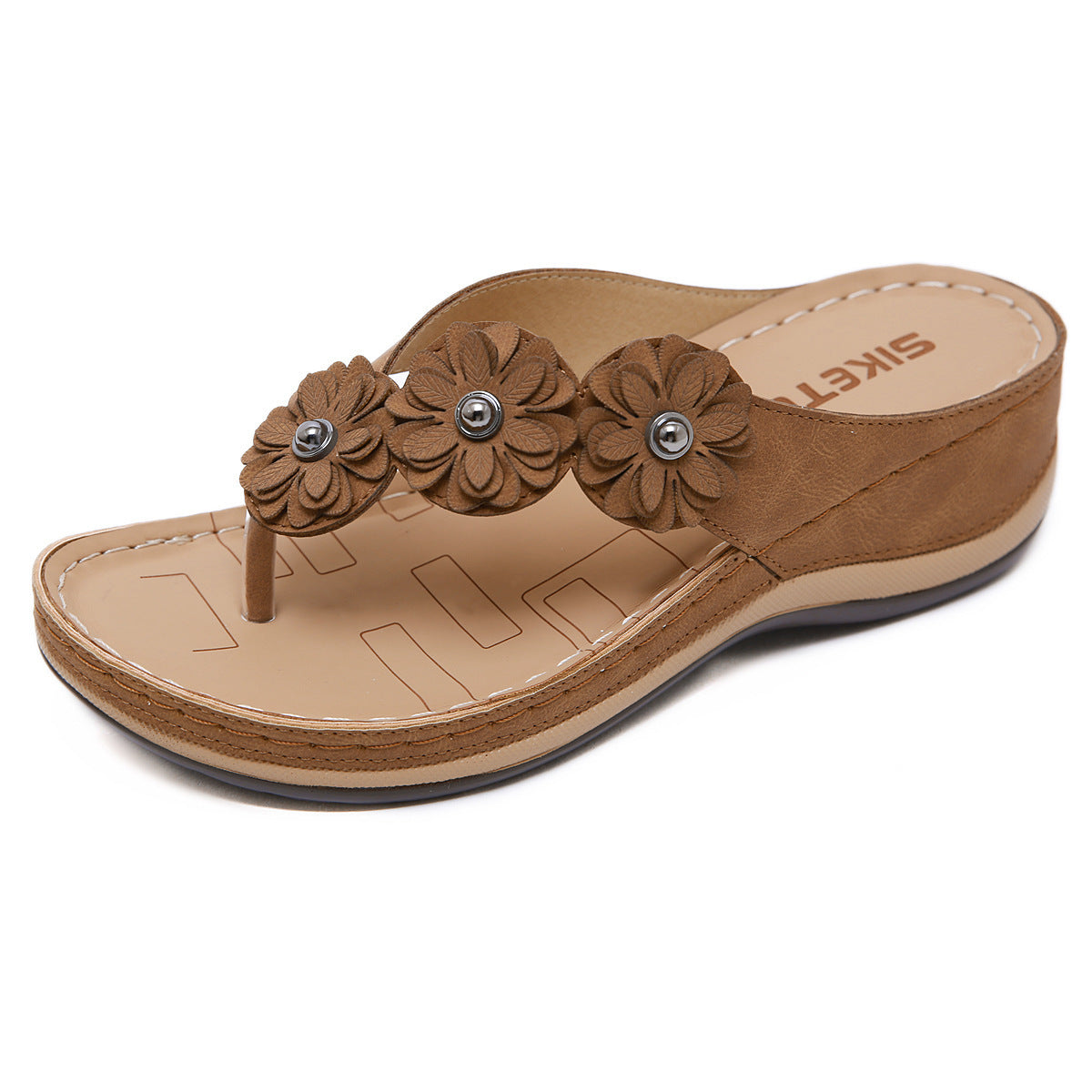 Sandales Fleuries Femme – Style Rétro et Confort Estival