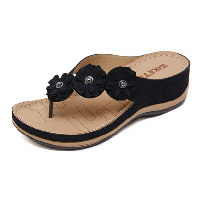 Sandales Fleuries Femme – Style Rétro et Confort Estival