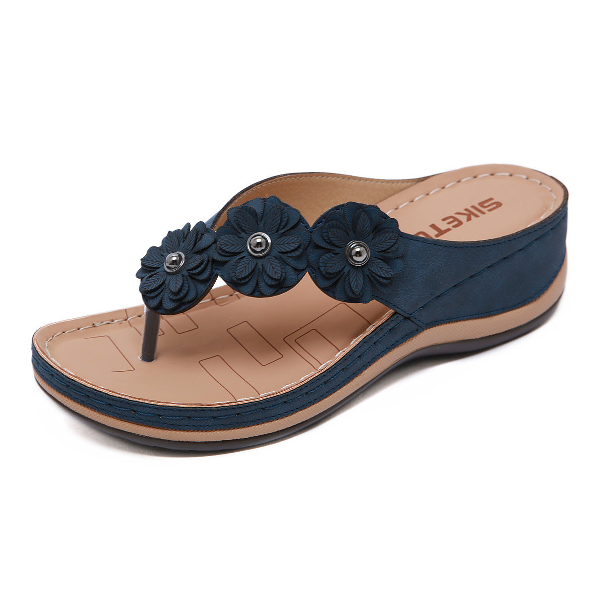 Sandales Fleuries Femme – Style Rétro et Confort Estival