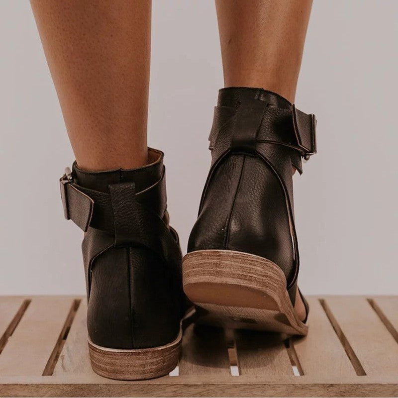 Sandales Hautes Tendance à Découpes – Style Moderne et Confort
