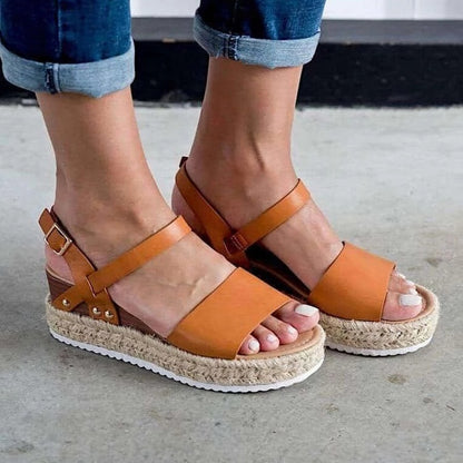 Sandales ouvertes pour femme à bout en forme de bouche de poisson