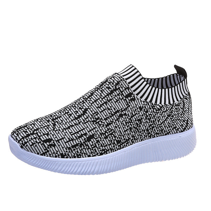 Baskets plates en chaussettes tricotées Stripe, idéales pour courir et marcher.