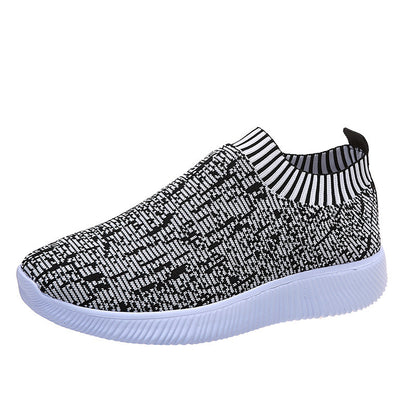 Baskets plates en chaussettes tricotées Stripe, idéales pour courir et marcher.