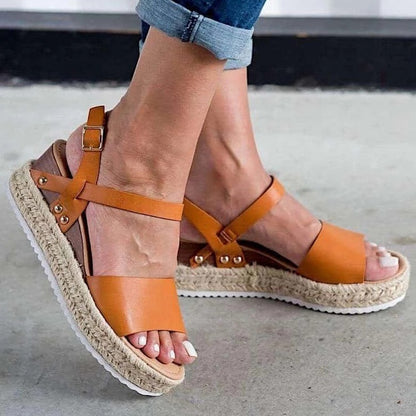 Sandales ouvertes pour femme à bout en forme de bouche de poisson