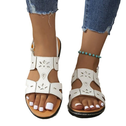 Sandales à plateforme compensée avec boucle velcro