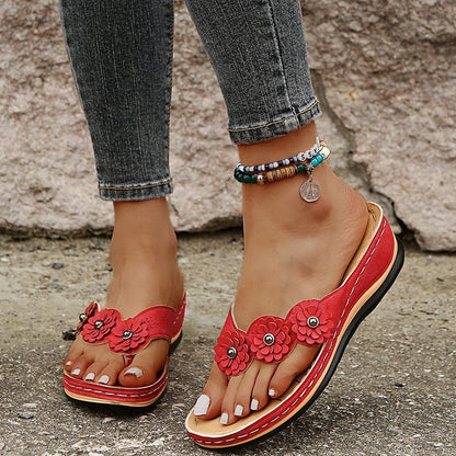 Sandales Fleuries Femme – Style Rétro et Confort Estival