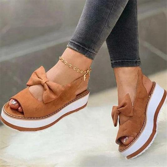 Chaussures Compensées Femme – Élégantes, Confort & Nœud Chic