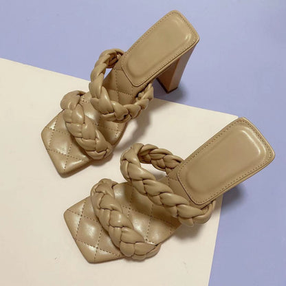 Sandales à Talons Hauts Tressés pour Femme – Élégance et Style Estival