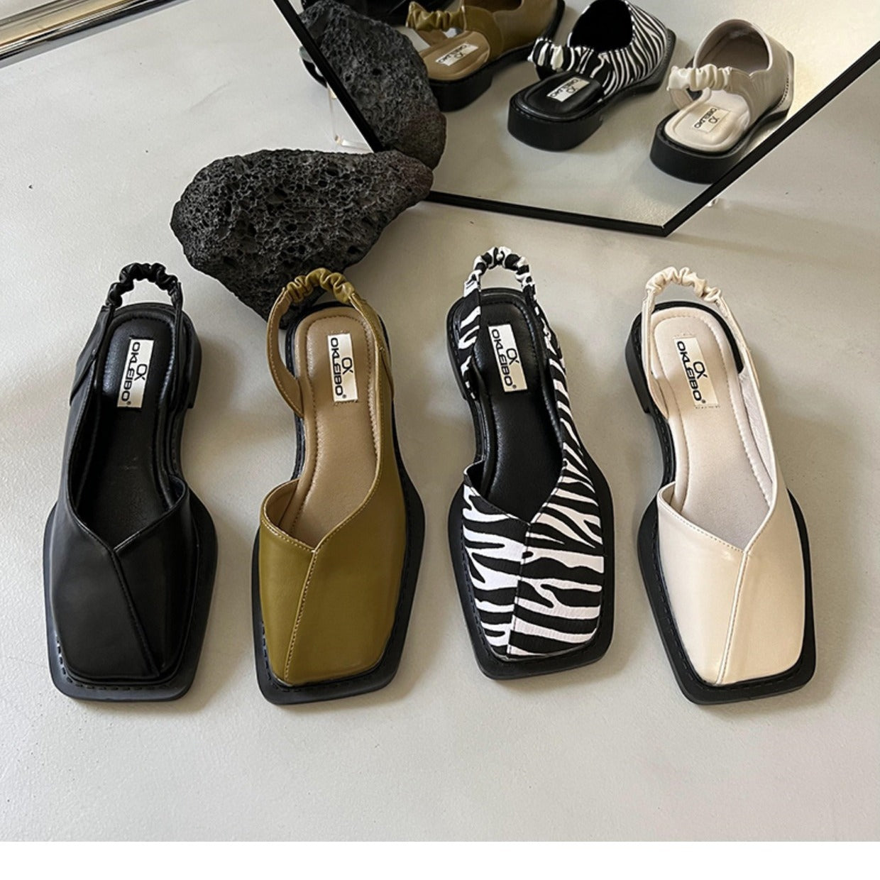 Sandales Rétro Carré Chic Femme