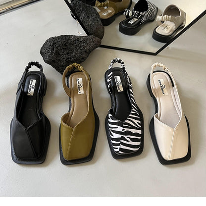 Sandales Rétro Carré Chic Femme