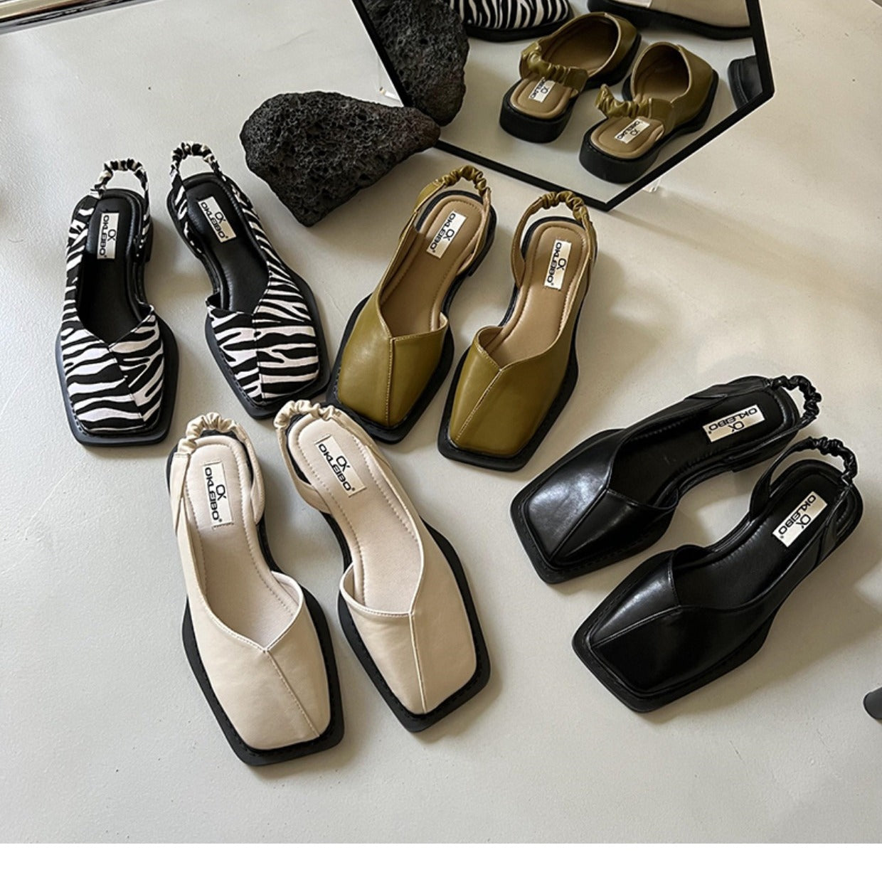 Sandales Rétro Carré Chic Femme