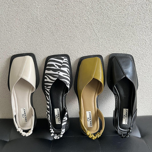 Sandales Rétro Carré Chic Femme