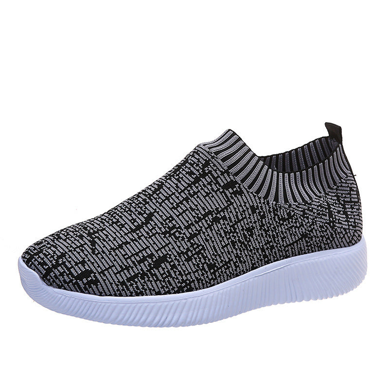 Baskets plates en chaussettes tricotées Stripe, idéales pour courir et marcher.