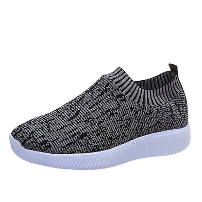 Baskets plates en chaussettes tricotées Stripe, idéales pour courir et marcher.