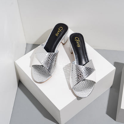 Sandales d'été femme à talons hauts, style polyvalent