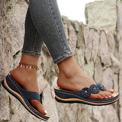 Sandales Fleuries Femme – Style Rétro et Confort Estival
