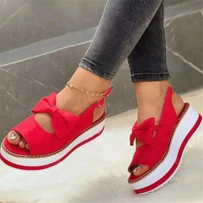 Chaussures Compensées Femme – Élégantes, Confort & Nœud Chic