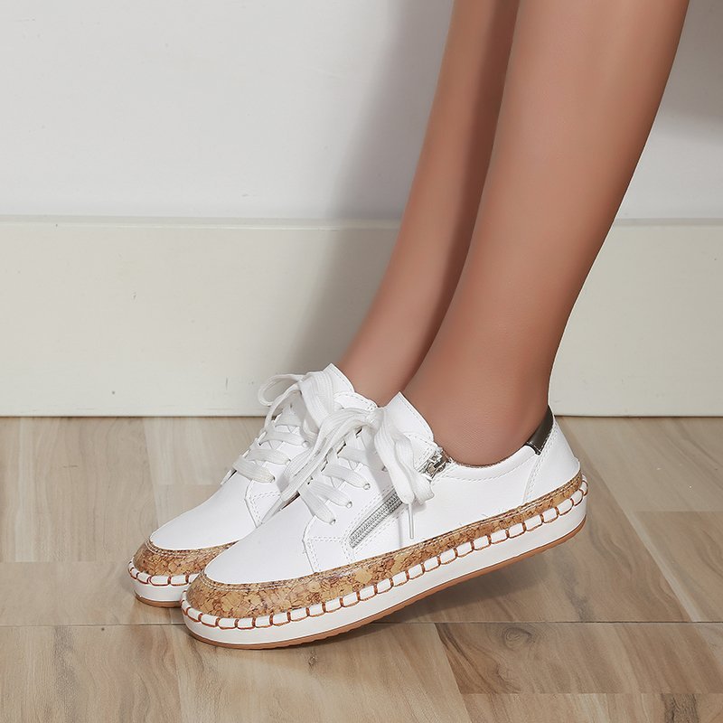Chaussures à lacets imprimées couleur grande taille tendance