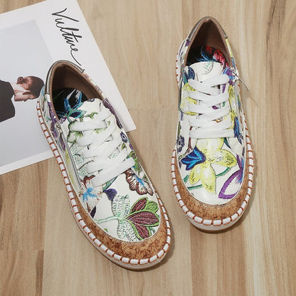 Chaussures à lacets imprimées couleur grande taille tendance